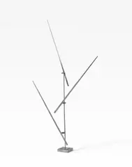 George Rickey, Three Lines up Staggered, 1990, Kinetic steel sculpture with 3 moving blades. Height of the hanging with plinth approx