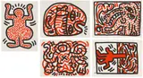 Keith Haring, Ludo, 1985, 5 colour lithographs on card. Each