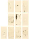 Mira Schendel, Untitled, 1964/1965, 10 works: Monoprints (oil) on rice paper on card. From