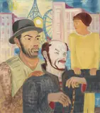 Excentrics by Erich Heckel, 1948, Tempera on canvas, offered Jun 2023