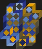 Victor Vasarely, Trid-Bay, 1969, Acrylic on panel