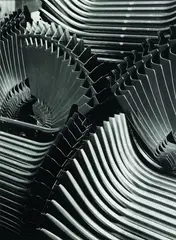 Abschlussbleche, Volkswagenwerk by Peter Keetman, 1953, Vintage ferrotyped gelatin silver print on Agfa-Brovira paper, sold Jun 2023