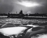 Peter Thomann, Industrielandschaft (Winter im Revier, Stadthafen Essen), 1962, Vintage ferrotyped gelatin silver print