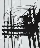 Lotte Laska, Chicago, 1957, 4 vintage ferrotyped gelatin silver prints. From