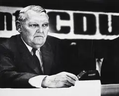 Peter Thomann, Bundeskanzler Dr. Ludwig Erhard, 1964, Vintage ferrotyped gelatin silver print