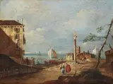 A Pair of Veduta by circle of Francesco Guardi, Oil on canvas (relined). Each, offered May 2023