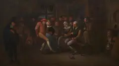 Egbert van Heemskerck II, Interior with Peasants Dancing and Making Music, Oil on panel