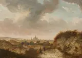 Panoramic Landscape with View of a Town by Dutch School 17th & 18th century, Oil on panel (parquetted), sold May 2023