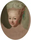 Georg David Matthieu, Nonfinito Portrait of Duchess Luise Friederike zu Mecklenburg-Schwerin, Oil on canvas (relined)