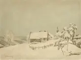 Max Clarenbach, Village in the Snow, Oil on canvas