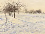 Max Clarenbach, Winter Landscape, Oil on canvas