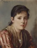 Franz Defregger, Portrait of a Young Woman