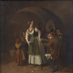 Ludwig Elsholtz, Genre Scene in a Tavern, Oil on canvas (relined)