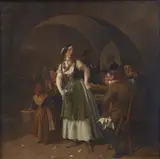 Ludwig Elsholtz, Genre Scene in a Tavern, Oil on canvas (relined)