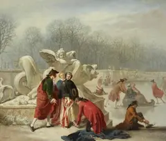 Eugène Fichel, La Pièce d'eau de Suisses à Versailles, Oil on panel