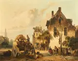 A. Frey, The Hay Wagon, Oil on canvas (relined)
