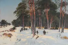 Friedrich Nath, Pine Forest in Winter, Oil on canvas