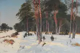 Friedrich Nath, Pine Forest in Winter, Oil on canvas
