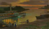 Max Pietschmann, Night View of the Elbe with the Jetty at Pillnitz