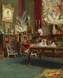 The Master's Studio in Weimar by Hans Friedrich Emmanuel van Schennis, Oil on panel, sold May 2023