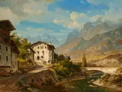 Wilhelm Scheuchzer, Swiss Mountain Landscape, Oil on canvas