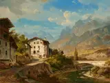 Wilhelm Scheuchzer, Swiss Mountain Landscape, Oil on canvas