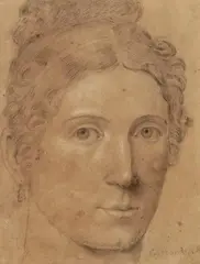 Joseph Anton Koch, Portrait of Cassandra Koch, Black and white chalk