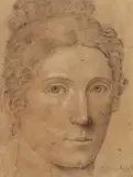 Joseph Anton Koch, Portrait of Cassandra Koch, Black and white chalk
