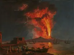 Jacob Philipp Hackert, Eruption of Vesuvius on 8th August 1779, Oil on canvas (relined)