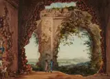 Abraham-Louis-Rodolphe Ducros, View of the Campagna from the Villa of Maecenas in Tivoli, Watercolour over pencil