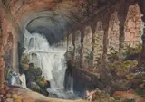 Abraham-Louis-Rodolphe Ducros, The Aqueduct under the Villa of Maecenas in Tivoli, Watercolour over pencil