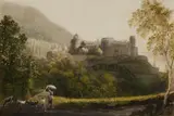 Karl Philipp Fohr, View of Heidelberg Castle seen from East, Watercolour, gouache and brush in brown