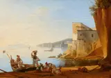Franz Ludwig Catel, Fishermen in the Bay of Naples, Oil on panel