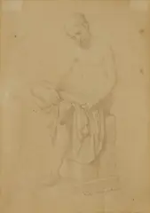 Rudolf (Ridolfo) Schadow, Sandal Binder, Pencil on paper