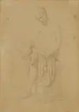 Rudolf (Ridolfo) Schadow, Sandal Binder, Pencil on paper