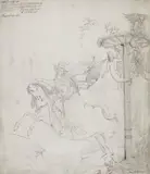Friedrich Schilcher, Theme from the Ballad "Leonore" by Gottfried August Bürger, Pencil on paper
