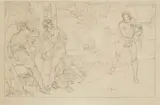 Joseph von Führich, The Walk to the "Eisenhammer" -  Illustration for Schiller's Eponymous Poem, Pen in grey over pencil