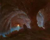 Robert Kummer, The Blue Grotto on Capri, Oil on card