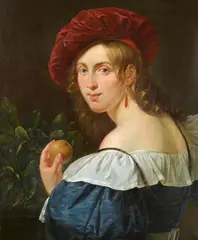 Cornelis Kruseman, Girl with an Orange, Oil on canvas (relined)