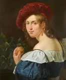 Cornelis Kruseman, Girl with an Orange, Oil on canvas (relined)