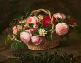 Johan Laurentz Jensen, Basket with rose and apple blossoms