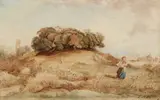 Viktor Paul Mohn, The Egeria Grove near Rome, Watercolour over pencil