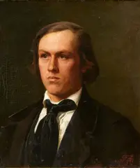 Portrait of a Man (Carl Robert Lessing?) by Karl Friedrich Lessing, Oil on canvas (relined), offered May 2023
