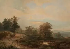 Carl Hummel, Hilly summer landscape, Watercolour