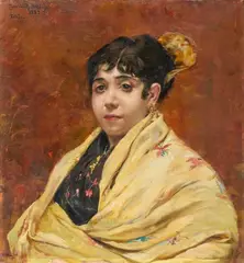 Portrait of a Young Spanish Woman by Théo van Rysselberghe, 1883, Oil on canvas (relined), sold May 2023