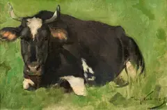 Cow Lying Down by Wilhelm Kuhnert, Oil on hardboard, offered May 2023