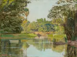 Gustavo Giovanni Dall´Ara, View of a Brazilian city park, probably Rio de Janeiro, Oil on panel