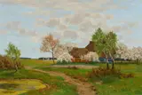 Paul Müller-Kaempff, Early Summer Landscape with Fisherboats near Ahrenshoop