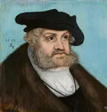 Lucas Cranach the Elder and workshop, Portrait of Frederick the Wise, Elector of Saxony
Portrait of John the Steadfast, Elector of Saxony, Oil on panel. Each