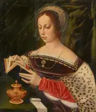 Ambrosius Benson and studio, Mary Magdalene Reading, Oil on panel (parquetted)